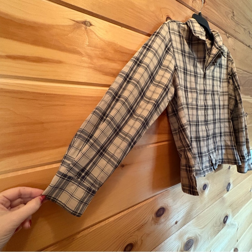 Foxcroft Plaid Zip-Up Shirt - Size 10 cotton blend. - Picture 4 of 10